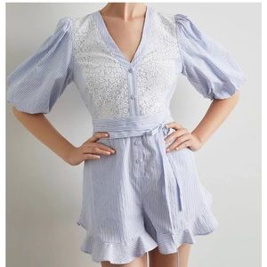 BCBG striped shorts romper